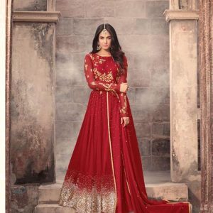 Designer Maisha Gown Heavy Net With Embroidery Work + Stone