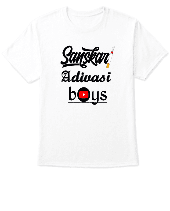 Sanskari Adivasi Boy White Half Sleeve T Shirt - Image 1