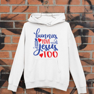 Unisex Bunnies Love Jesus Hoodie For Boys&Girls
