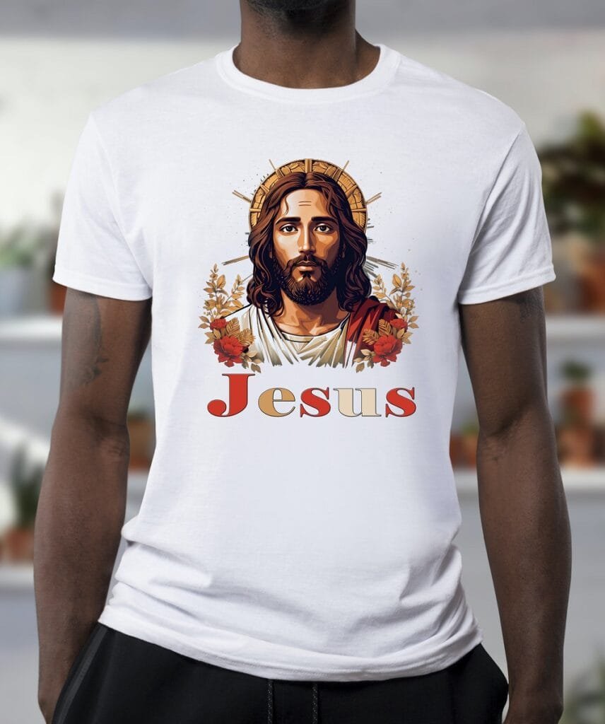 Jesus Design Unisex Half Sleeve T Shirt - Adivasi Shop