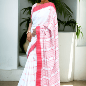 Katrina Handloom Red Border Saree