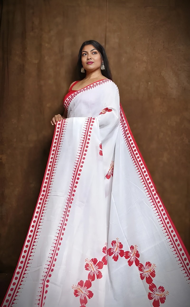 Joba Print Taant Adivasi saree for women - Image 2