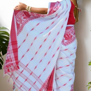 Women Warli Design Border Handloom Saree