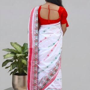 Elephant Motif Traditional Red Saree