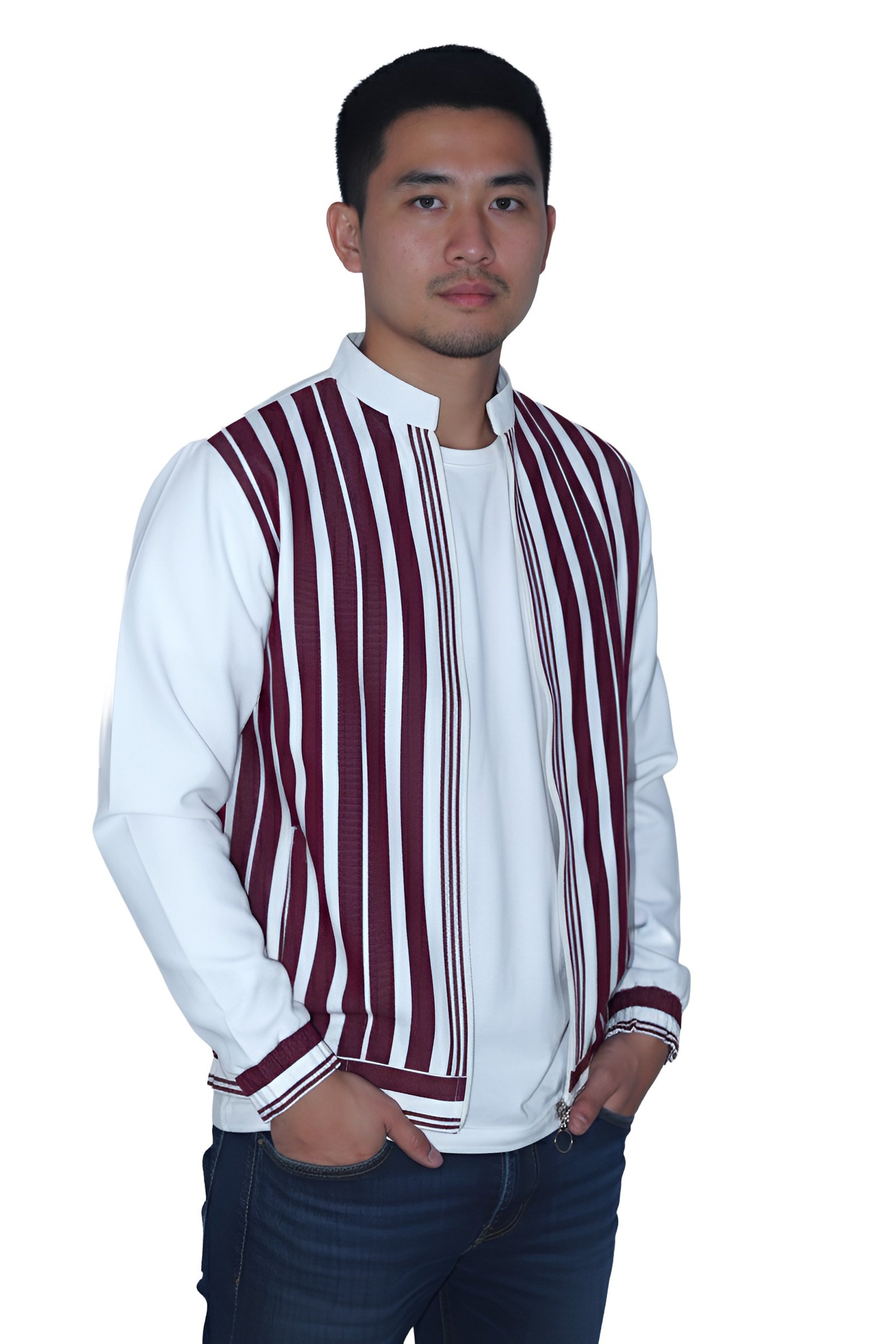 Mahroon Unisex Bomber Jacket - Image 1