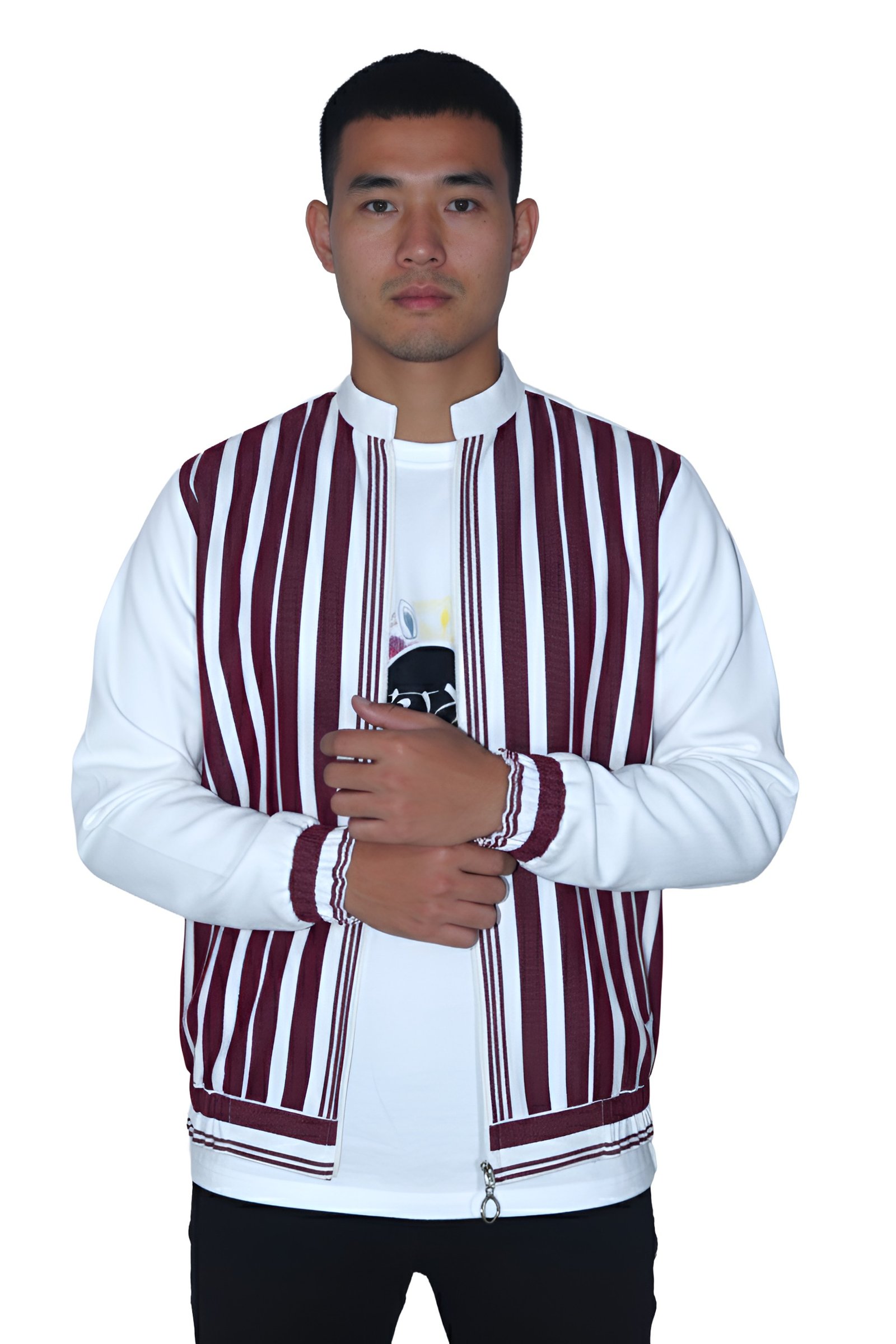 Mahroon Unisex Bomber Jacket - Image 2