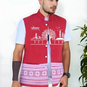 Red Munda Johar Premium Unisex  Half Jacket